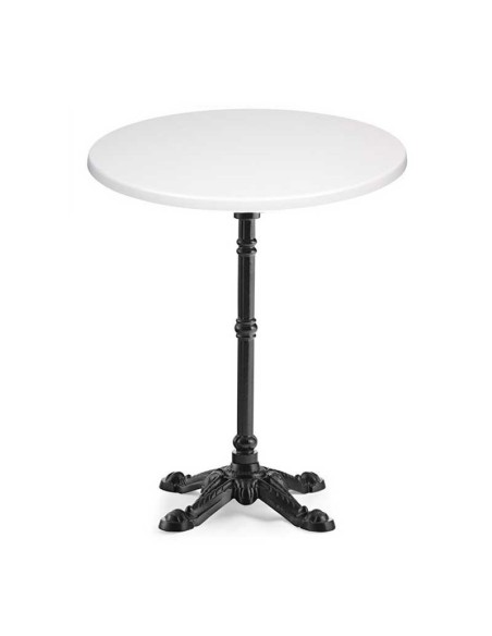 Mesa BRISTOL, fundición, 4 pies, negra, tapa 70 cms. Color a elegir