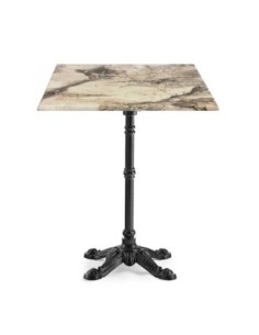 Mesa BRISTOL, fundición, 4 pies, negra, tapa 70x70 cms. Color a elegir