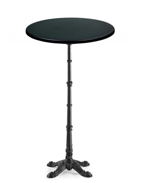 Mesa alta BRISTOL, fundición, 4 pies, negra, tapa 60 cms. Color a elegir