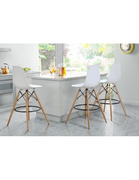 Taburete STAR (SU), madera, carcasa blanca