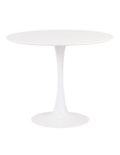 Mesa TUL (TO), base de metal, tapa lacada blanca, 80 cms de diámetro