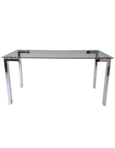 Mesa LAINEY 140 (M), cromada, cristal, 140x80 cms 2