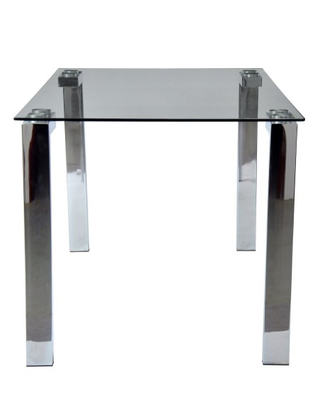 Mesa LAINEY 140 (M), cromada, cristal, 140x80 cms