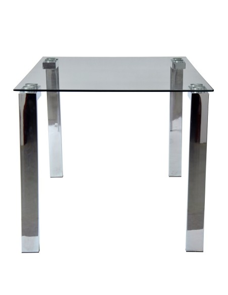 Mesa LAINEY 160 (M), cromada, cristal, 160x90 cms