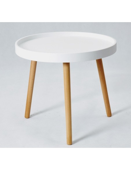 Mesa ANNIA ( M ), baja, madera, polipropileno blanco