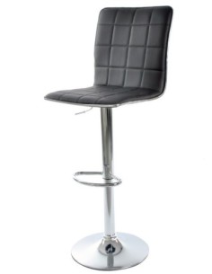 Taburete CUBUS ( M ), cromado, similpiel negra