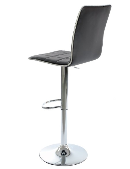 Taburete CUBUS ( M ), cromado, similpiel negra