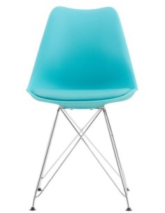 Silla BELLA (SU), cromada, carcasa y cojín turquesa 2