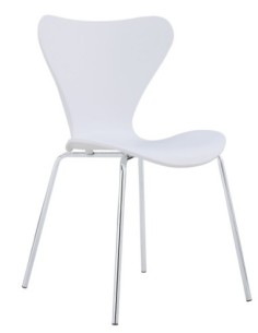 Silla ARNE NEW, apilable, cromada, polipropileno blanco