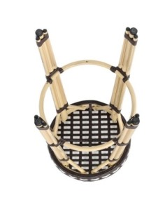 Taburete PARIS, apilable, aluminio, ratán blanco y marrón 2