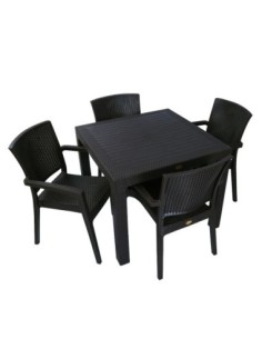 Mesa MIJAS, polipropileno negro, 90 x 90 cms