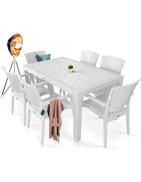 Mesa MIJAS, polipropileno blanco, 150 x 90 cms