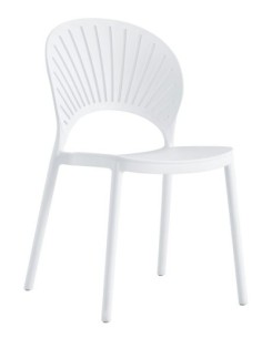 Silla ABANICO, apilable, polipropileno blanco
