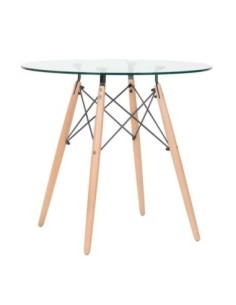 Mesa STAR , madera, cristal, 100 cms de diámetro