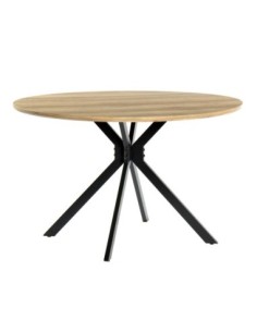 Mesa MINERVA NEW, metal, madera, 120 cms de diámetro