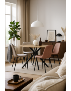 Mesa MINERVA NEW, metal, madera, 120 cms de diámetro 2