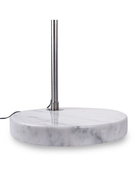 Lámpara AR, pie salón,  cromada, base mármol blanco