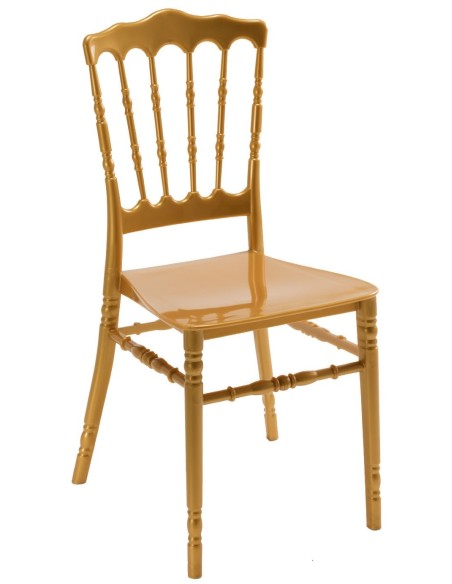 Silla WEDDING, apilable, polipropileno dorado