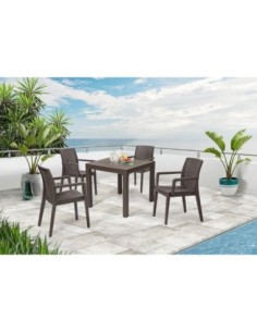 Sillón GLADY, apilable, polipropileno marrón chocolate 2