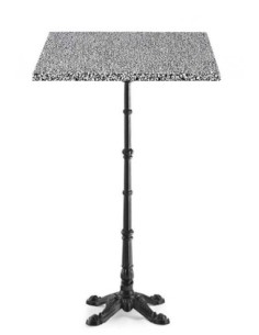 Mesa alta BRISTOL, fundición, 4 pies, negra, tapa 60x60 cms. Color a elegir