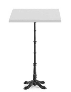 Mesa alta BRISTOL, fundición, 4 pies, negra, tapa 70x70 cms. Color a elegir 2