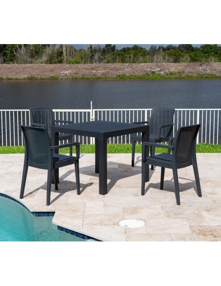 Sillón GLADY, apilable, polipropileno antracita