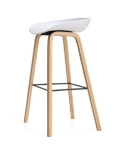 Taburete DANTE NEW (SU), metal, polipropileno blanco