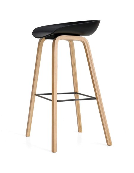 Taburete DANTE NEW (SU), metal, polipropileno negro