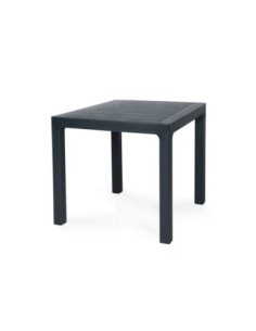 Mesa TROPICAL, ratán, polipropileno antracita, 80 x 80 cms 2