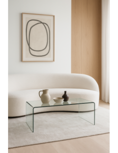 Mesa CHEVAL (SU), baja, cristal curvado, 100 x 48 cms 2