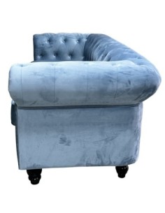 Sofá CHESTER PREMIUM, 2 plazas, tapizado velvet dusky azul 2