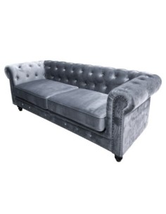 Sofá CHESTER PREMIUM, 3 plazas, tapizado velvet gris 2