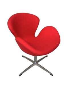 Sillón SW, tapizado en tejido cachemira rojo