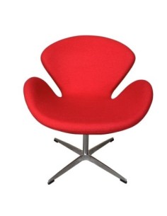 Sillón SW, tapizado en tejido cachemira rojo 2