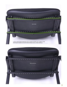 Silla NIZA NEW AM, chasis cromado, tejido A1, color negro*