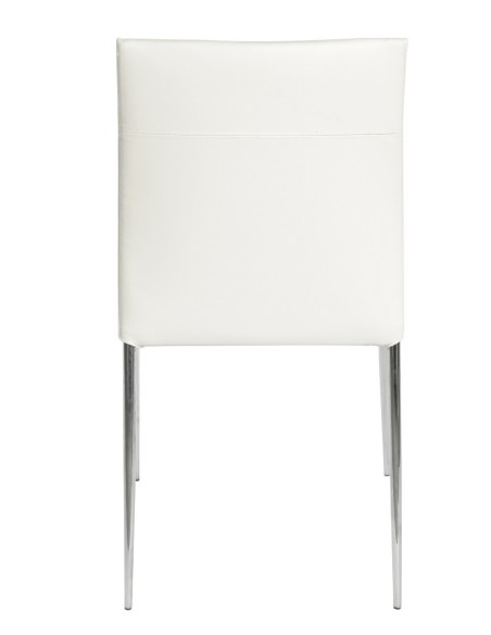 Silla INMA, apilable, metal, similpiel blanca
