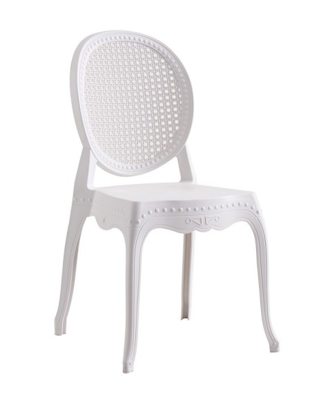 Silla CIBELES, apilable, polipropileno blanco