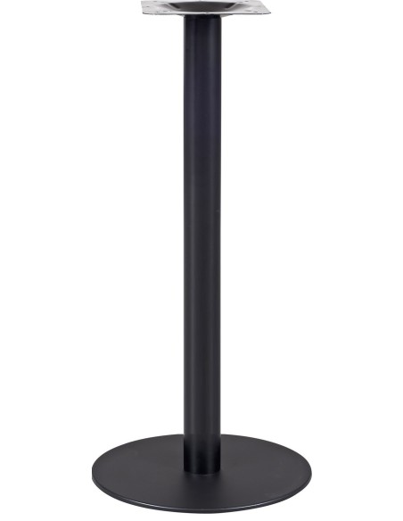 Base de mesa BOMBAY, tubo redondo, negra, base de acero de 8 mm. 45 cms de diámetro, altura 110 cms