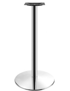 Base de mesa BENAMARA, alta, acero inoxidable, base de acero de 8 mm. 45 cms de diámetro, altura 110 cms