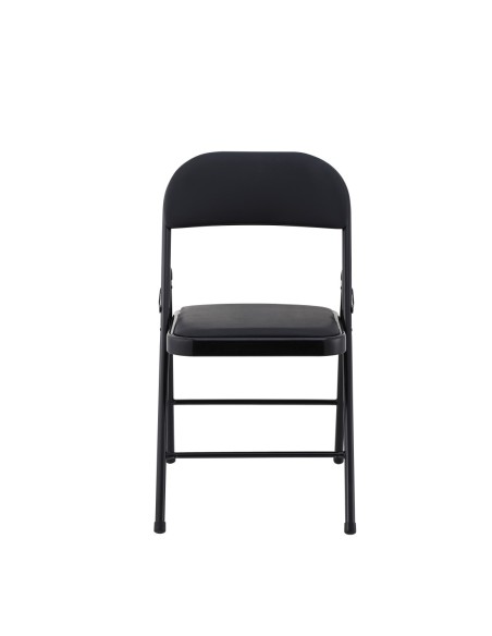 Silla SMART, plegable, metal, epoxi negro, vinilo negro