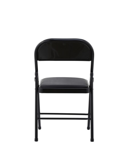 Silla SMART, plegable, metal, epoxi negro, vinilo negro