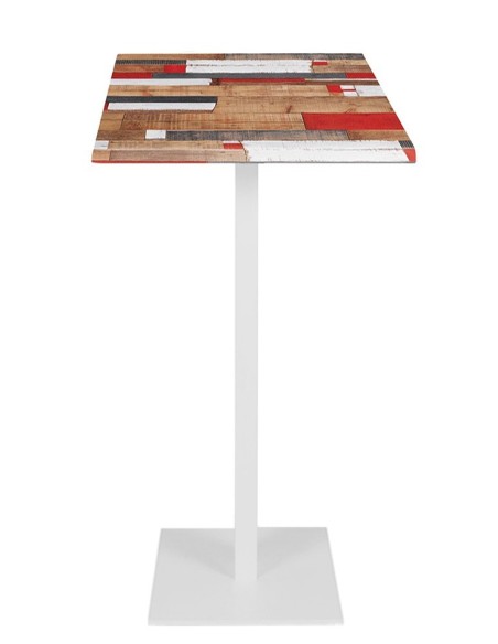 Mesa BEVERLY, alta, base de 110 cms y tapa de 60x60 cms. Color a elegir