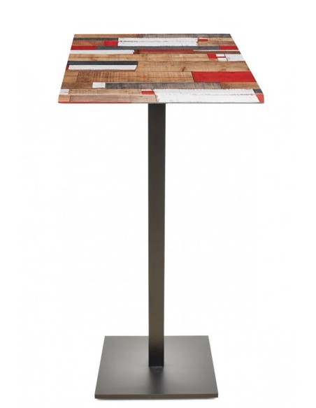Mesa BEVERLY, alta, base de 110 cms y tapa de 60x60 cms. Color a elegir
