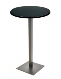 Mesa alta TROCADERO, negra, base de 110 cms y tapa de 60 cms. Color a elegir
