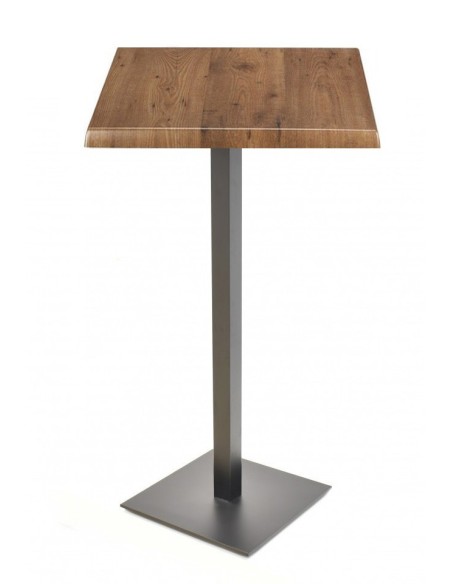 Mesa alta TROCADERO, negra, base de 110 cms y tapa de 70x70 cms. Color a elegir