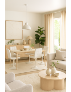 Silla IVONNE, metal blanco, tapizado similpiel blanca 2