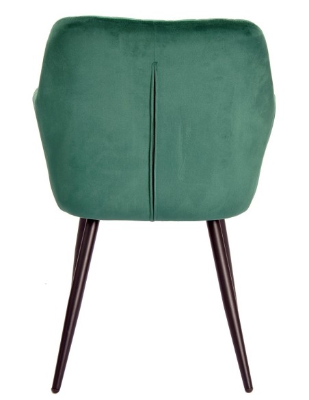 Sillón ROLANDO, metal, tapizado velvet 56 verde oscuro