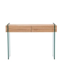 Consola GIOVANNA, 2 cajones, madera, cristal templado, 110 x 40 cms 2