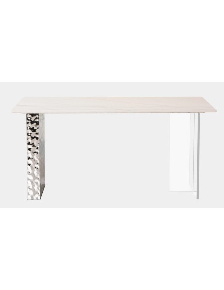 Mesa VENETO, acero inoxidable, acrílico, tapa de cerámica, 160 x 90 cms