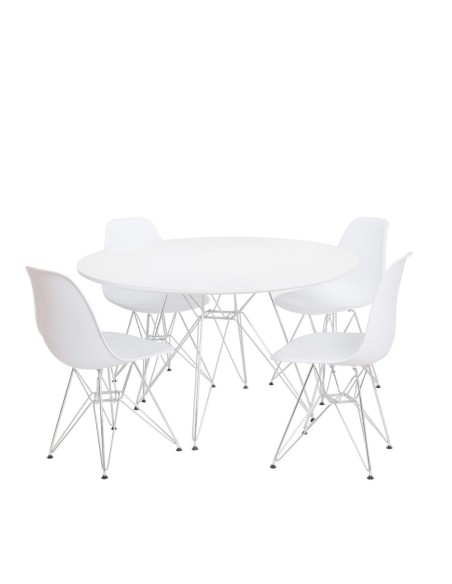 mesa y silla Tower cromadas